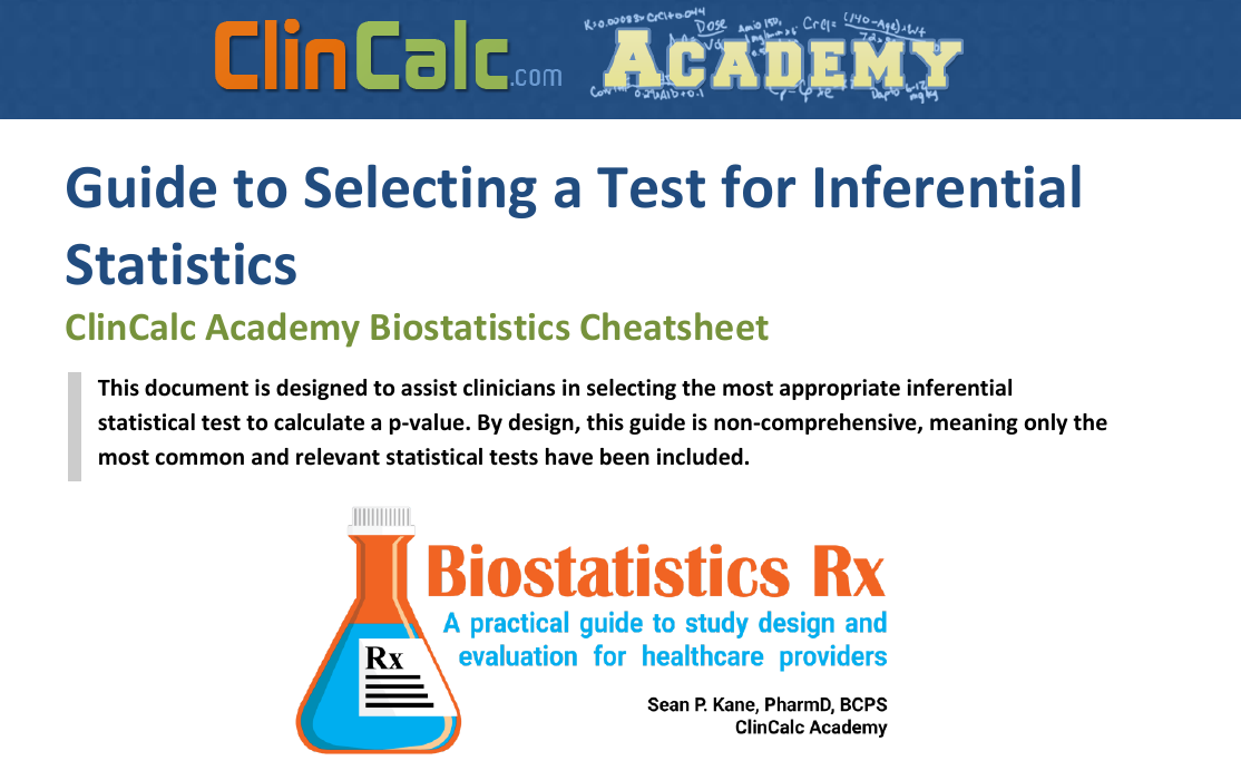 Biostatistics Rx Free Cheat Sheets ClinCalc Academy